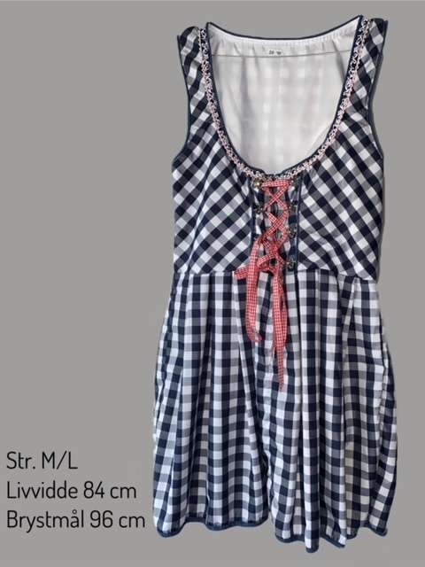 Tyroler dirndl blå tern str M L