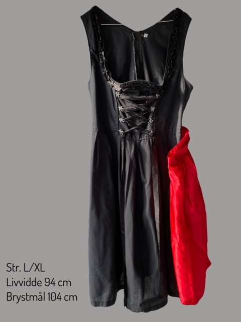 Tyroler dirndl sort 2 str. L / XL