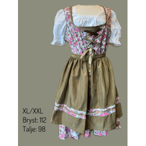 Tyrolerkjole - Dirndl blomstret str. 48