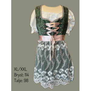 Dirndl, tyroler kjole, grøn, stor størrelse