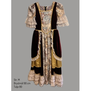 #Historisk kjole M - Alice kostumeland - Historisk kjole blomstret str. L - Alice kostumeland Historisk kjole blomstret